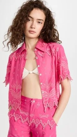 Abacaxi Berry Button Down Blouse