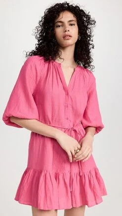 Apiece Apart Mini Mitte Linen Dress