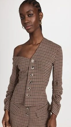 A.W.A.K.E. MODE Fitted Top With Asymmetric Collar