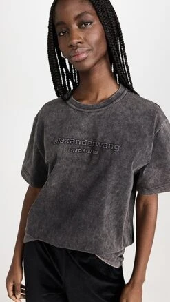 Alexander Wang Short Sleeve Tee With Embossed Logo