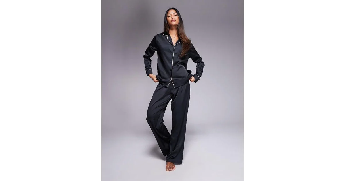 Shop Bop -Shop Bop bluebella Black Claudia Satin Pyjamas Set