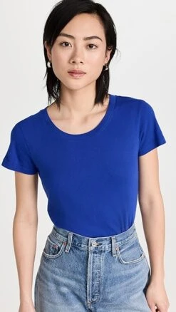 L'AGENCE Cory Short Sleeve Crew Neck Tee