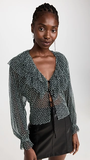 Philosophy Di Lorenzo Serafini Polka Dot Tulle Blouse