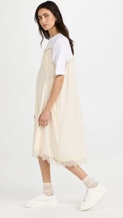Simone Rocha T-Shirt Midi Dress With Camisole Front And Lace Trim 9 Simone Rocha T-Shirt Midi Dress With Camisole Front And Lace Trim -Shop Bop sroch302161f8aa 1677785488555 2 0. UX357 QL90