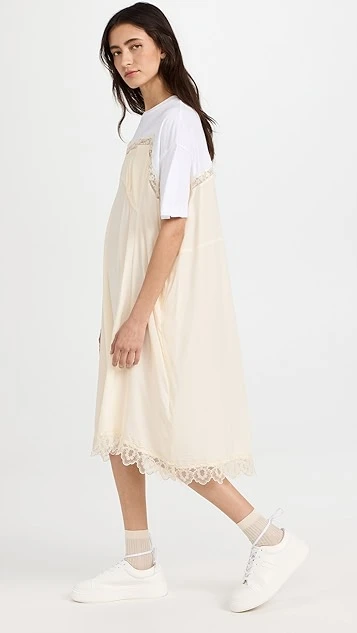 Simone Rocha T-Shirt Midi Dress With Camisole Front And Lace Trim 3 Simone Rocha T-Shirt Midi Dress With Camisole Front And Lace Trim - Image 3