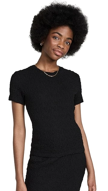 Vince Smocked Short Sleeve Shrunken Crew 6 Vince Smocked Short Sleeve Shrunken Crew - Image 6